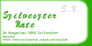 szilveszter mate business card